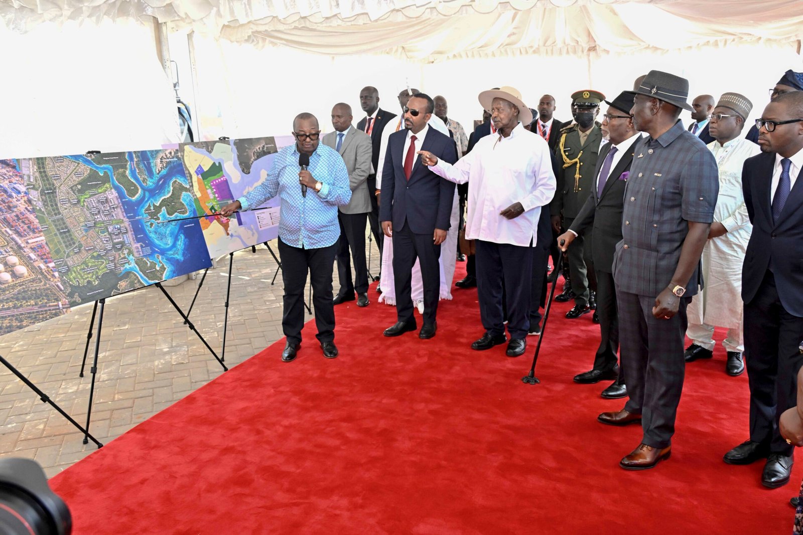 President Museveni attends the groundbreaking ceremony for the proposed Dangote East Africa Petroleum Refinery in Lamu, Kenya.